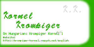 kornel krompiger business card